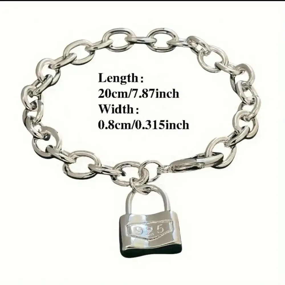 Sterling Silver Lock Bracelet